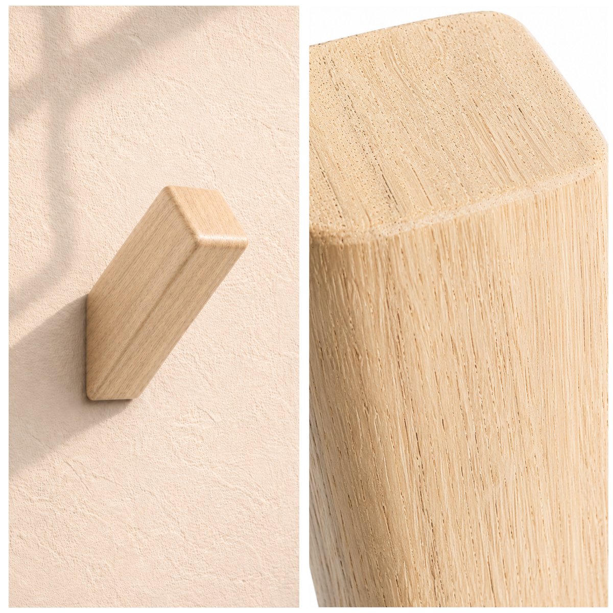 Coat hook rectangular square teak