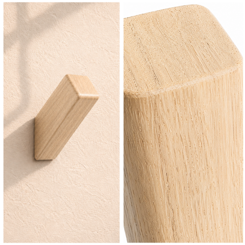 Mantelhaken rechteckig quadratisch Teak