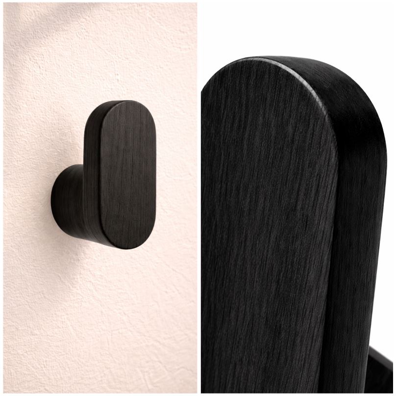 Kleiderhaken Knopf Schwarz