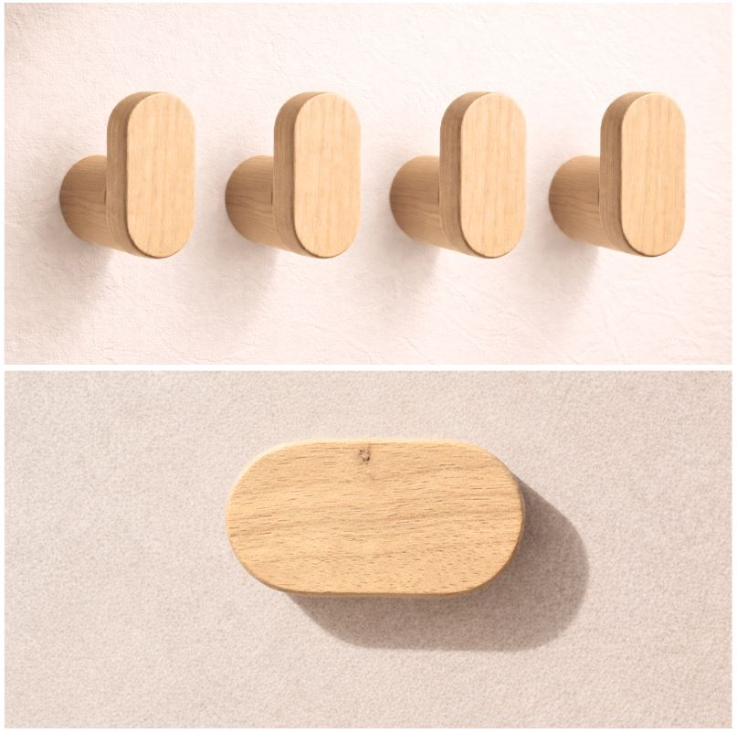 Kleiderhaken Knopf Teak