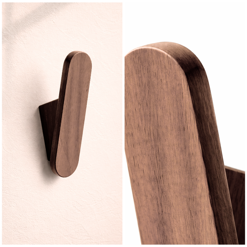 Wandhaak retro walnoot light