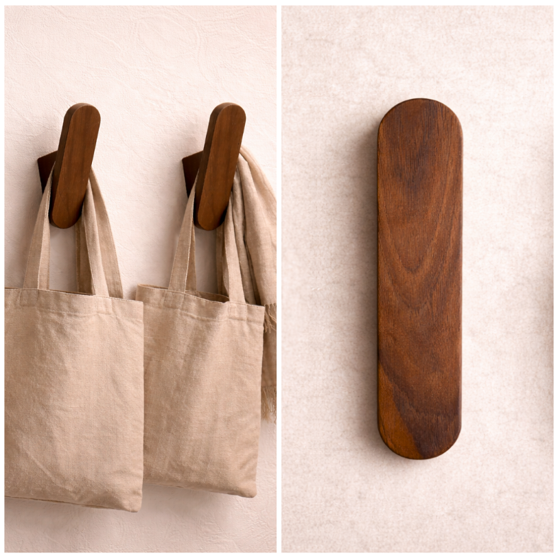 Wandhaak retro walnoot