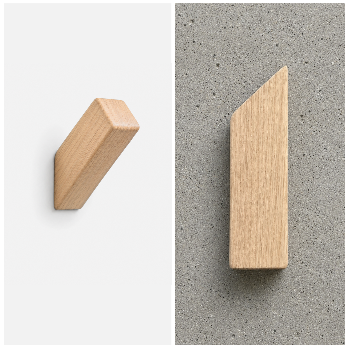 Coat hook rectangular square teak