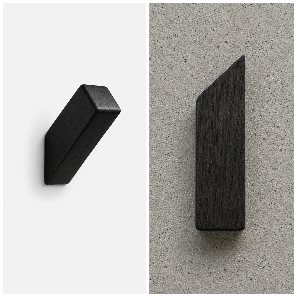 Coat hook rectangular square black