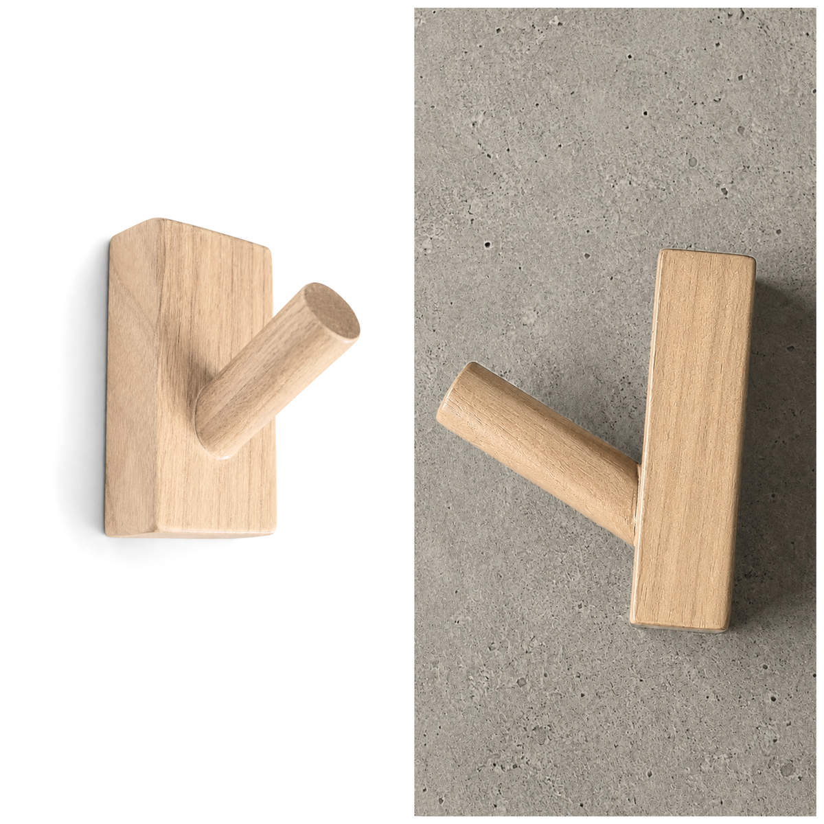 Klebehaken rechteckig Teak
