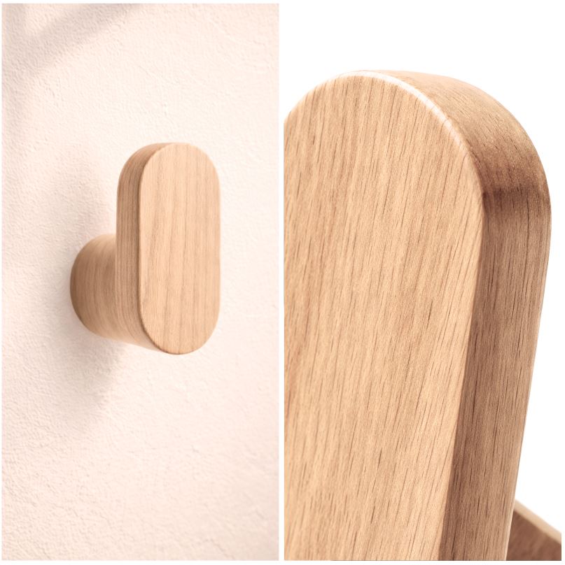 Kleiderhaken Knopf Teak